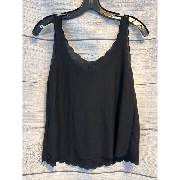 NWT Topshop Black Scallop Hem Cami Top Size 4 - Picture 3 of 3
